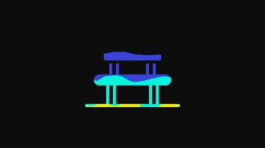 Yellow Waiting hall icon isolated on black background. 4K Video motion graphic animation.