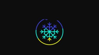 Yellow Christmas ball icon isolated on black background. Merry Christmas and Happy New Year. 4K Video motion graphic animation.