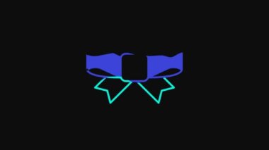 Yellow Gift bow icon isolated on black background. 4K Video motion graphic animation.