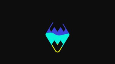 Yellow Christmas toy icon isolated on black background. Merry Christmas and Happy New Year. 4K Video motion graphic animation.