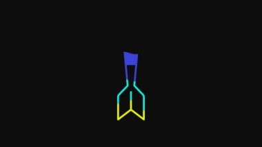 Yellow Dart arrow icon isolated on black background. 4K Video motion graphic animation.