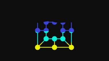 Yellow Board game icon isolated on black background. 4K Video motion graphic animation.