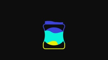 Yellow Antiperspirant deodorant roll icon isolated on black background. Cosmetic for body hygiene. 4K Video motion graphic animation.