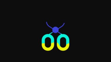 Yellow Eyelash curler icon isolated on black background. Makeup tool sign. 4K Video motion graphic animation.