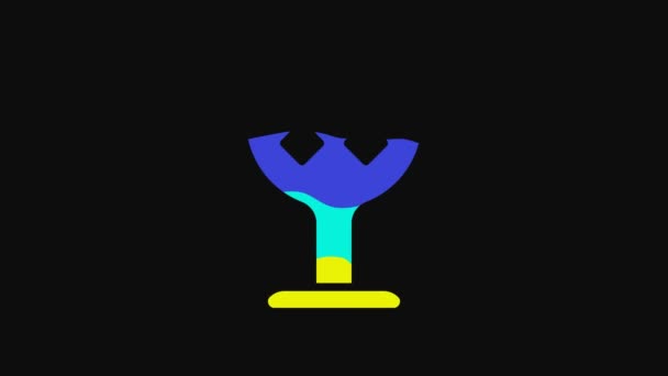 Yellow Medieval Goblet Icon Isolated Black Background Holy Grail Video — Wideo stockowe