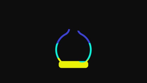 Yellow Bottle Potion Icon Isolated Black Background Flask Magic Potion — 图库视频影像