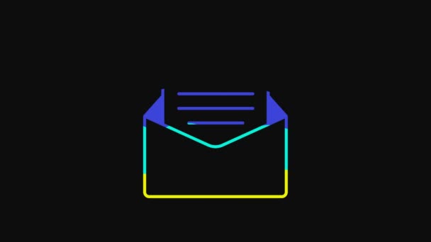 Envelope Amarelo Com Ícone Cartão Convite Festa Natal Isolado Fundo — Vídeo de Stock