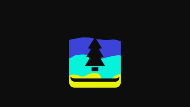 Yellow Christmas Day Calendar Icon Isolated Black Background Event Reminder — Wideo stockowe