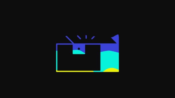 Yellow Chest Game Icon Isolated Black Background Video Motion Graphic — Wideo stockowe