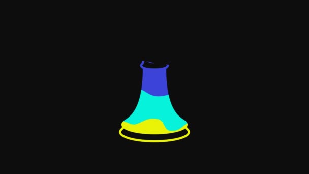 Yellow Chess Pawn Icon Isolated Black Background Video Motion Graphic — Vídeo de Stock
