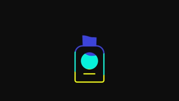 Желтая Бутылка Значок Лака Ногтей Изолированы Черном Фоне Видеографическая Анимация — стоковое видео