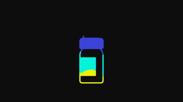 Yellow Essential Oil Bottle Icon Isolated Black Background Organic Aromatherapy — Video Stock