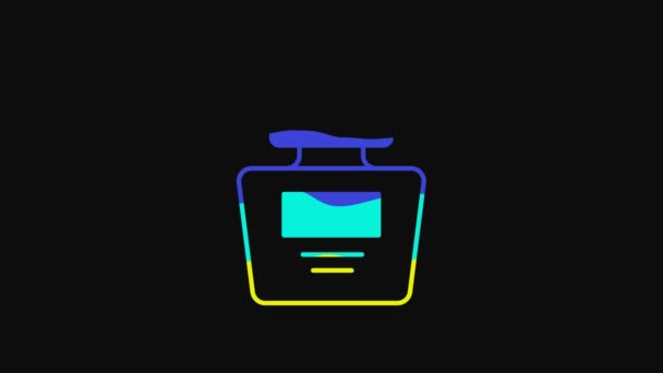 Yellow Perfume Icon Isolated Black Background Video Motion Graphic Animation — 图库视频影像