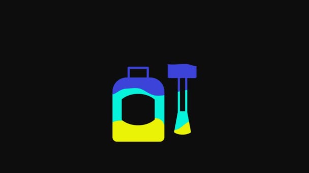 Yellow Bottle Nail Polish Icon Isolated Black Background Video Motion — Video