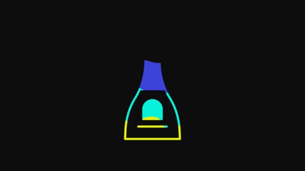 Yellow Bottle Nail Polish Icon Isolated Black Background Video Motion — Vídeos de Stock