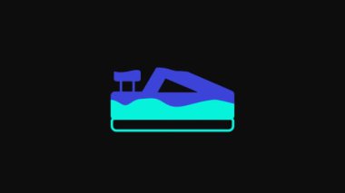Yellow Wood plane tool for woodworker hand crafted icon isolated on black background. Jointer plane. 4K Video motion graphic animation.