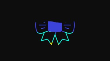 Yellow Gift bow icon isolated on black background. 4K Video motion graphic animation.