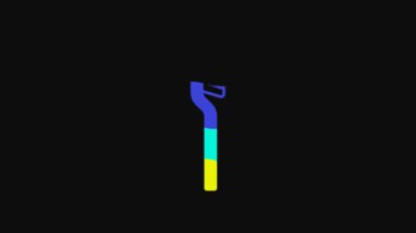 Yellow Toothbrush icon isolated on black background. 4K Video motion graphic animation.
