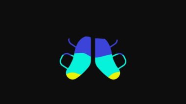 Yellow Dental tooth plate icon isolated on black background. 4K Video motion graphic animation.