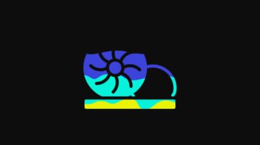 Yellow Xiao long bao or steamed dumplings icon isolated on black background. Chinese food. 4K Video motion graphic animation.