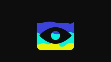 Yellow Personal information collection icon isolated on black background. Collection of personal data. 4K Video motion graphic animation.