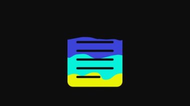Yellow File document icon isolated on black background. Checklist icon. Business concept. 4K Video motion graphic animation.