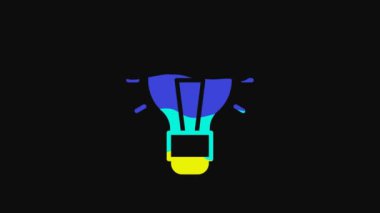 Yellow Light bulb with concept of idea icon isolated on black background. Energy and idea symbol. Inspiration concept. 4K Video motion graphic animation.