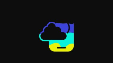 Yellow Weather forecast app icon isolated on black background. 4K Video motion graphic animation.