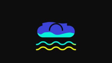 Yellow Fog and cloud icon isolated on black background. 4K Video motion graphic animation.