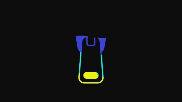 Ікона Жовтого Зіппера Ізольована Чорному Тлі Відеографічна Анімація — стокове відео