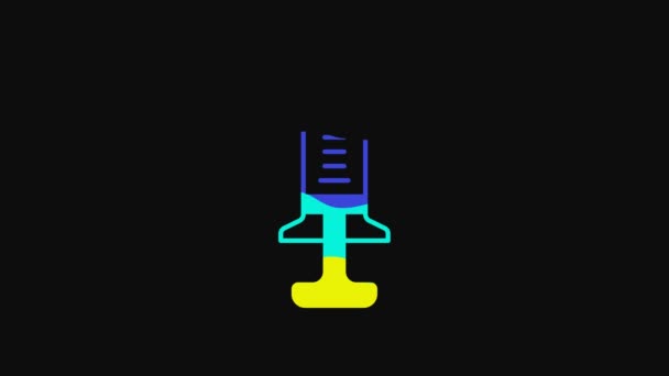 Yellow Syringe Icon Isolated Black Background Syringe Vaccine Vaccination Injection — Vídeo de stock