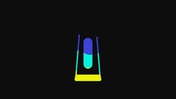 Yellow Tube Toothpaste Icon Isolated Black Background Video Motion Graphic — ストック動画