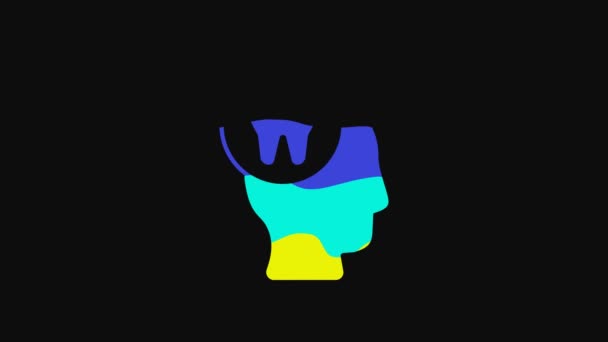 Желтая Иконка Зубной Боли Выделена Черном Фоне Видеографическая Анимация — стоковое видео