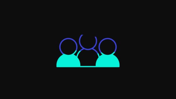 Yellow Meeting Icon Isolated Black Background Business Team Meeting Discussion — Vídeos de Stock