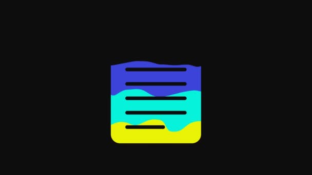 Yellow File Document Icon Isolated Black Background Checklist Icon Business — Vídeos de Stock