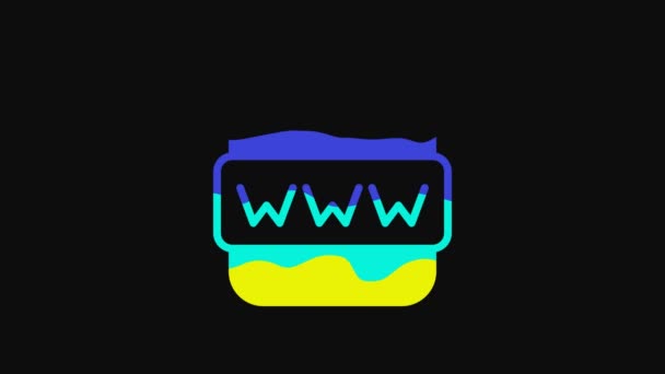 Yellow Browser Window Icon Isolated Black Background Video Motion Graphic — Wideo stockowe