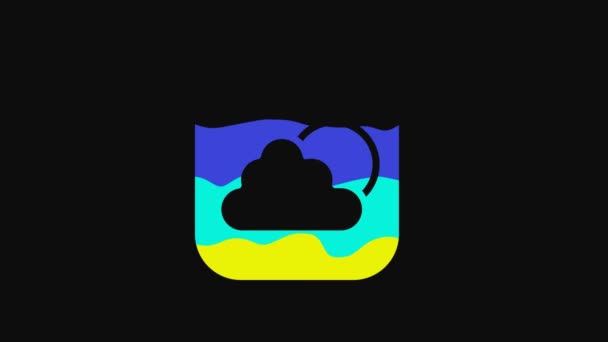 Yellow Weather Forecast App Icon Isolated Black Background Video Motion — Vídeo de Stock