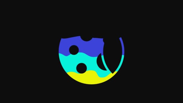 Yellow Moon Phases Icon Isolated Black Background Video Motion Graphic — Stockvideo