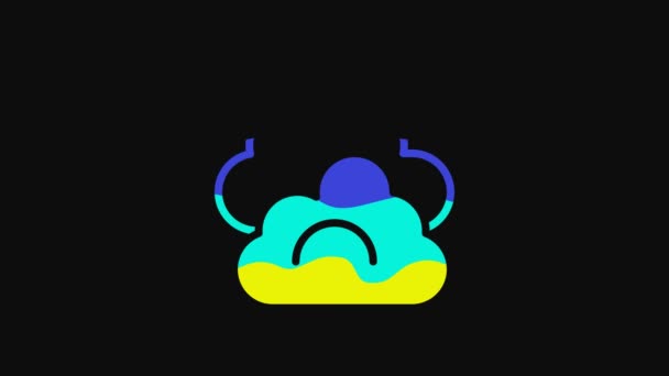 Yellow Cloud Icon Isolated Black Background Video Motion Graphic Animation — Stock video