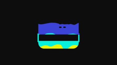 Yellow Credit card icon isolated on black background. Online payment. Cash withdrawal. Financial operations. Shopping sign. 4K Video motion graphic animation.