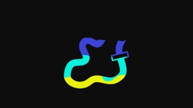Yellow Racing track icon isolated on black background. 4K Video motion graphic animation.