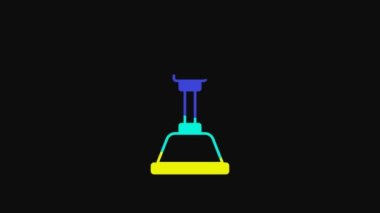 Yellow Gear shifter icon isolated on black background. Manual transmission icon. 4K Video motion graphic animation.