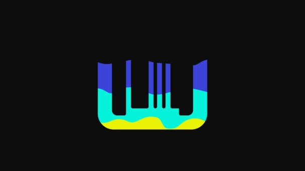 Yellow Barcode Icon Isolated Black Background Video Motion Graphic Animation — Stock videók