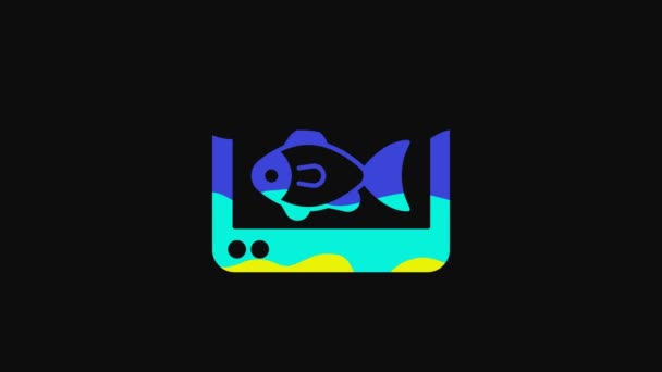 Yellow Fish Finder Echo Sounder Icon Isolated Black Background Electronic — Stockvideo