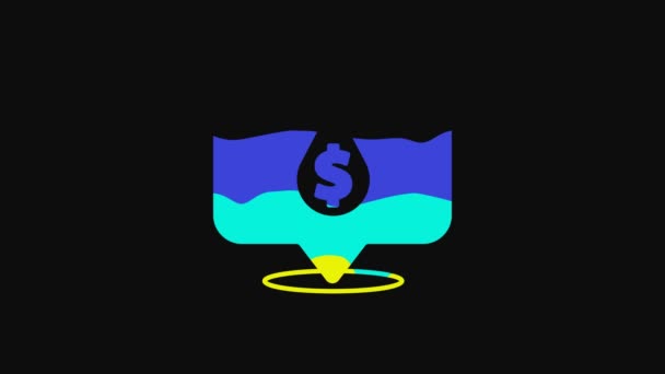 Amarelo Gota Óleo Com Símbolo Dólar Ícone Isolado Fundo Preto — Vídeo de Stock