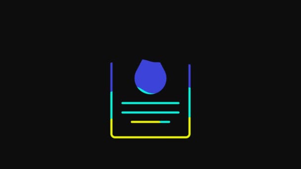 Yellow Contract Money Pen Icon Isolated Black Background Banking Document — Vídeo de Stock