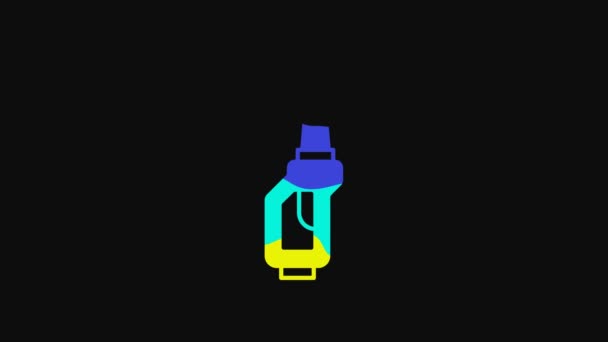 Yellow Gasoline Pump Nozzle Icon Isolated Black Background Fuel Pump — Wideo stockowe