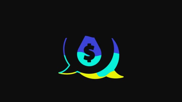 Yellow Oil Drop Dollar Symbol Icon Isolated Black Background Oil — ストック動画