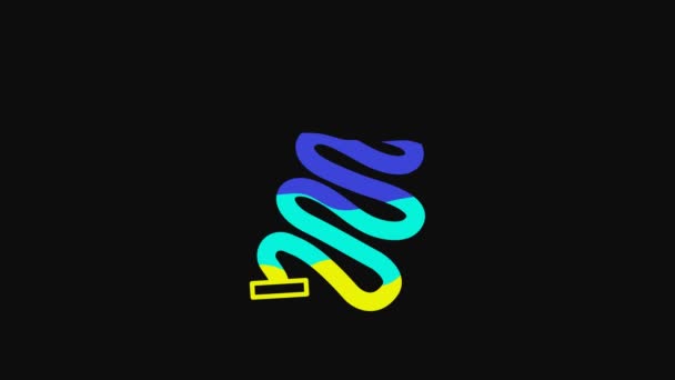 Yellow Racing Track Icon Isolated Black Background Video Motion Graphic — Wideo stockowe