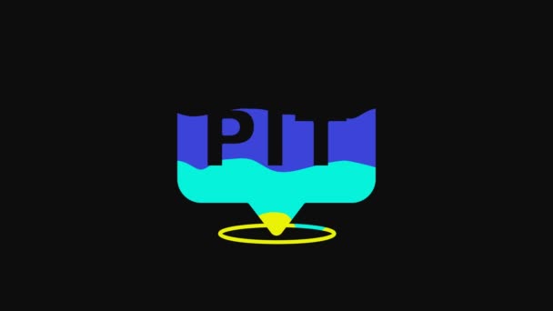Gele Pit Stop Pictogram Geïsoleerd Zwarte Achtergrond Video Motion Grafische — Stockvideo